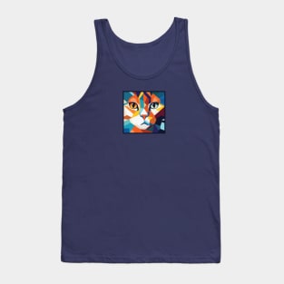 Retro wpap cat portrait Tank Top